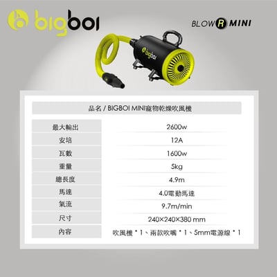 澳洲 bigboi mini 全新遙控款 保固三年 寵物冷熱吹風機 澳洲原裝進口9