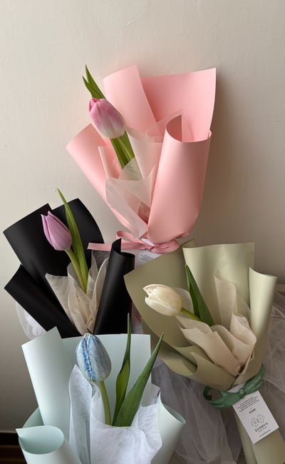 鬱金香｜單枝｜包裝花束（無法指定顏色）2