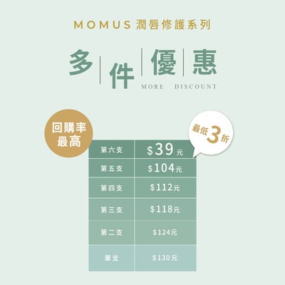 MOMUS 潤唇修護素(多件優惠)3
