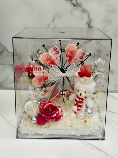 【預購客製化】聖誕摩天輪有錢永生花禮盒1