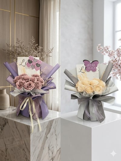 【現貨】9朵玫瑰香氛花束系列1