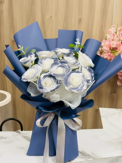 『現貨』雙色莫代爾藍香氛花束1