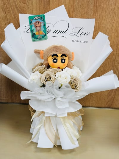 『現貨』蠟筆小新盲盒玩偶香氛花束系列3