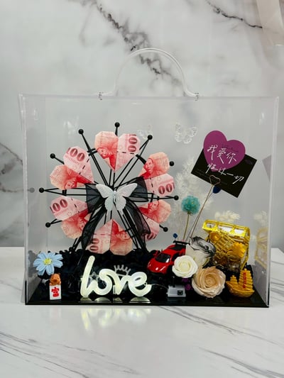 【客製化預購】摩天輪永生香氛花手提禮盒*開幕*生日*首選1