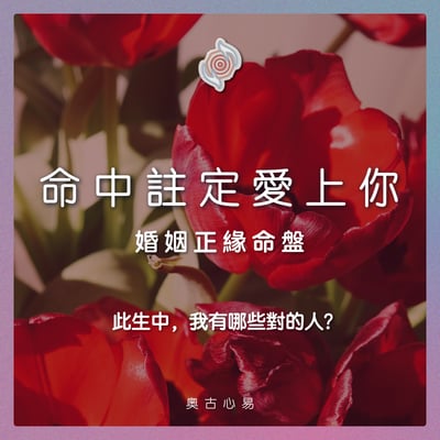 奧古心易占卜｜命中註定愛上你：婚姻正緣命盤｜結婚對象個性外表・之前之後的其他緣分・哪一年會變熟或認識1