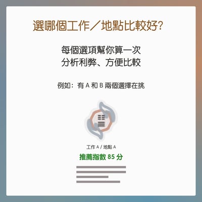 奧古心易占卜｜工作健檢・占卜｜單項工作/產業 適合度、發展性、注意事項｜持續回覆問到飽5