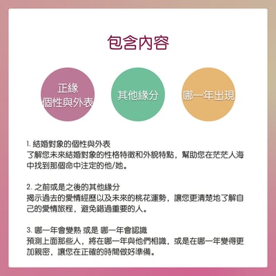 奧古心易占卜｜命中註定愛上你：婚姻正緣命盤｜結婚對象個性外表・之前之後的其他緣分・哪一年會變熟或認識6
