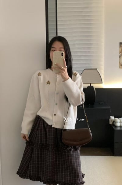 彩色釦花花針織毛衣3