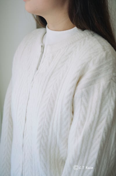 雙拉鏈厚磅麻花針織外套3