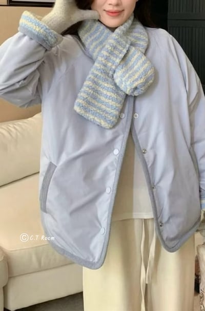 CP值超高！附圍巾雙面穿鋪棉外套2