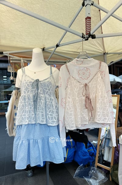 市集包色款‼️日系刺繡花花綁帶背心4