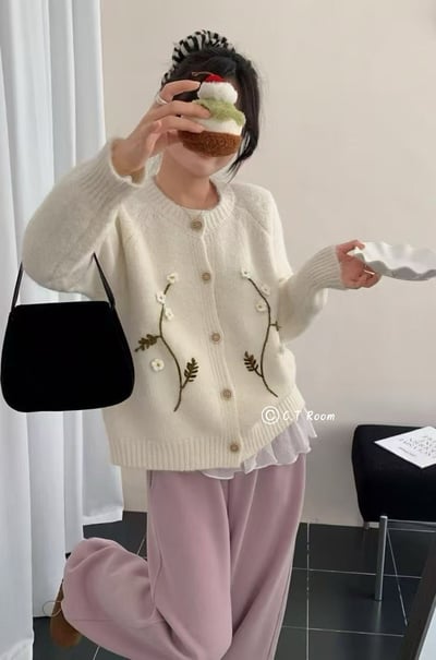 葉子花花針織毛衣2