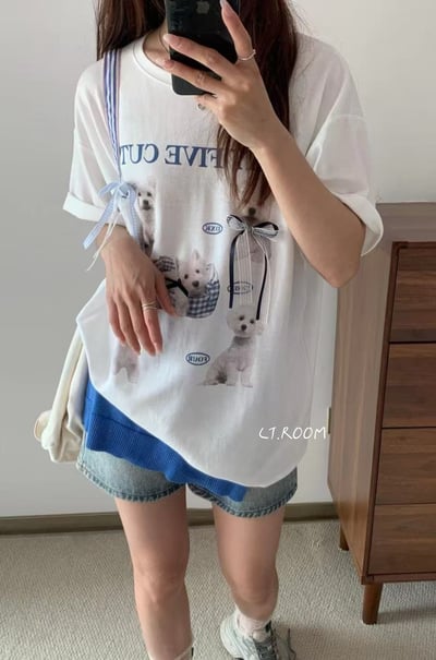 自訂款 蕾絲蝴蝶結瑪爾濟斯狗狗大T1