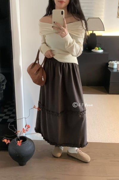 市集秒殺款！荷葉滾邊花苞長裙4