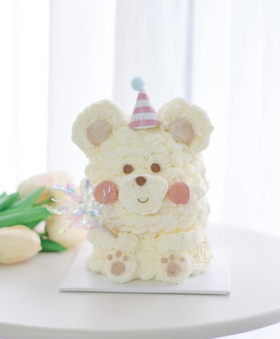 「立體・蛋糕」奶油白小熊1