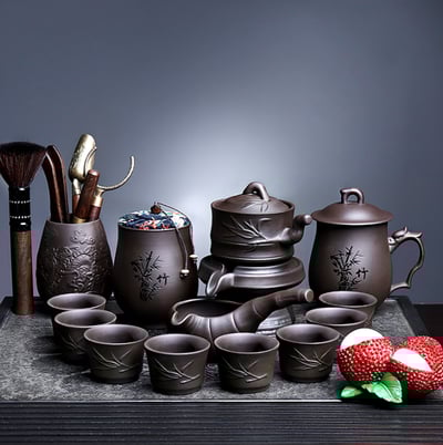 家用紫砂懶人自動茶具功夫茶茶具套裝【泡茶/茶道/功夫茶/沖茶】石磨茶杯1