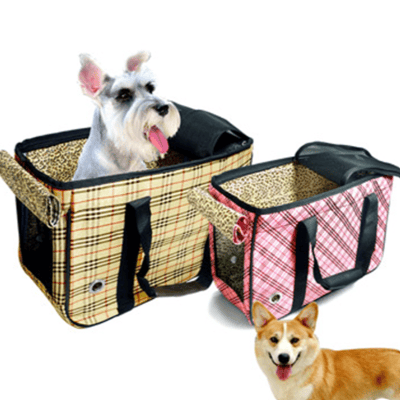 北歐格子風寵物時尚外出提袋【M 】中小型寵物專用1