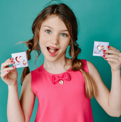 Miss NELLA 妮娜小姐英國 兒童水性眼影(霧面珊瑚粉/珠光天使粉) 1.5g*24