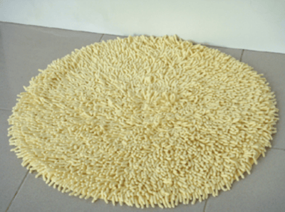 《純棉亮彩》超吸水圓形浴墊2入組(起士黃)(60x60cm)1