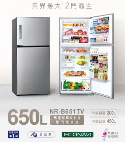 【Panasonic 國際牌】650公升 一級能效智慧雙門冰箱5