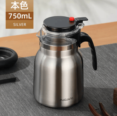 居家家不鏽鋼飄逸杯 泡茶壺茶水分離杯按壓式沖茶壺帶過濾保溫飄逸杯真空茶具2