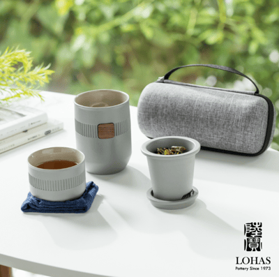 LOHAS 陸寶 合意樂享杯-都市灰 壺亦杯 杯亦壺 便攜包旅行茶具1