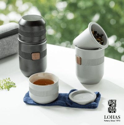 LOHAS 陸寶 合意樂享杯-都市灰 壺亦杯 杯亦壺 便攜包旅行茶具2