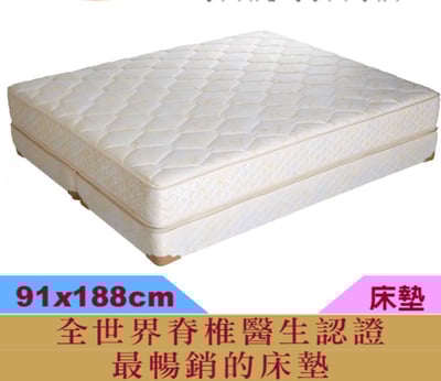 金格名床美國【美背1080】床墊-單人尺寸1