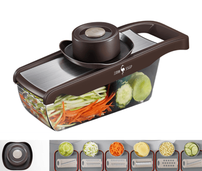 PUSH!廚房用品 切片機切絲薯片多功能擦絲器 刨絲器廚房不銹鋼切菜器D3471