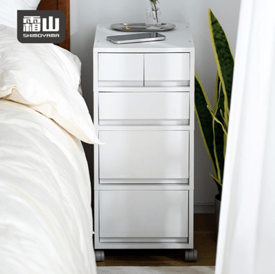 SHIMOYAMA 霜山【日本】無印風移動式四層抽屜置物收納櫃(附分類隔板)1