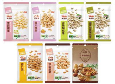 Viva 萬歲牌袋裝堅果〔香酥腰果 蜜汁腰果 珍味雙果 杏仁果 椰棗核桃 原味開心果 蒜味開心果〕1