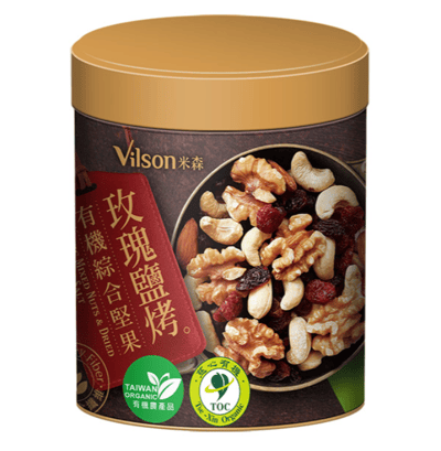 Vilson 米森玫瑰鹽烤-有機綜合堅果(150g/罐)1