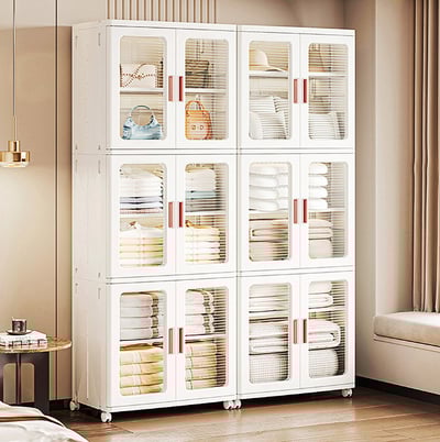 Mr.Box65面寬-新式摺疊雙門3層收納櫃-特大號1