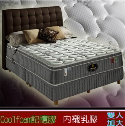 FAMO 法摩【Coolfoam】三線加高乳膠獨立筒床墊(麵包床)-雙人加大6尺1
