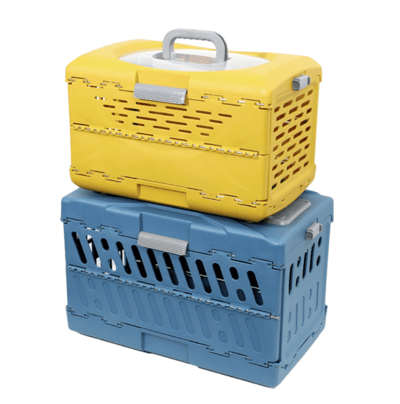 黃色小號 寵物貓咪狗狗可摺疊外出籠 航空箱1