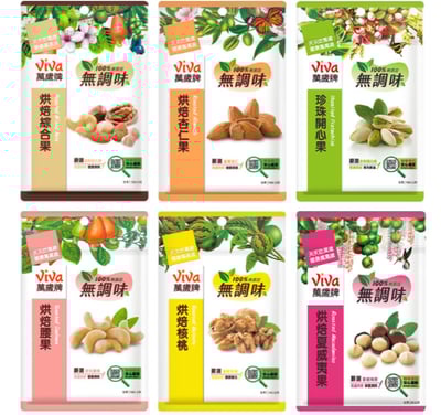 Viva 萬歲牌袋裝無調味堅果〔無調味綜合果 無調味杏仁果 無調味開心果 無調味腰果 無調味核桃 無調味夏威夷果〕1