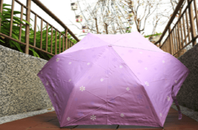 好雅FLS-3F47-UH-PP(紫底白花)*舒亦媚三折雪花抗UV超潑水超輕防曬塗膠遮陽晴雨傘1
