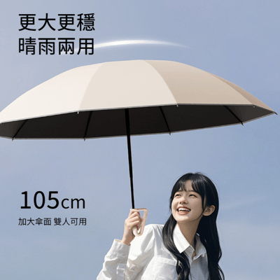 Cheley 10骨雙骨反向環扣傘 黑膠雨傘 抗UV折疊傘 防曬傘 超輕遮陽傘 抗風晴雨兩用傘掛 颱風季抗風2