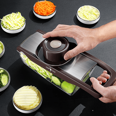 PUSH!廚房用品 切片機切絲薯片多功能擦絲器 刨絲器廚房不銹鋼切菜器D3472