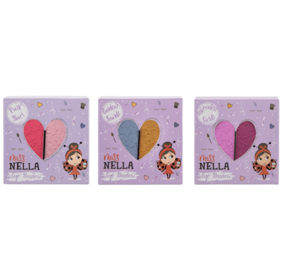 Miss NELLA 妮娜小姐英國 兒童水性眼影(霧面酒紅/珠光羅蘭紫) 1.5g*24