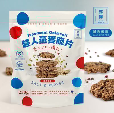 台灣亦擇《超人燕麥脆片》經典椒鹽230g1