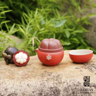 LOHAS 陸寶知足常樂旅行組 富貴紅 撞色兩杯 旅行茶具 享受愜意生活1