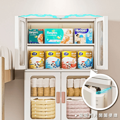 ANDYMAY2巨無霸 360L流川雙開門附輪摺疊收納櫃-66寬-3層(雙開隔6層 1入)5