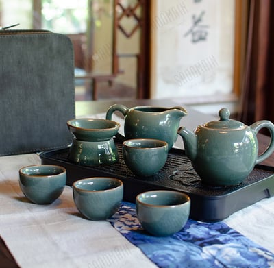 一品川流仙德曼 哥窯醇厚茶具旅組 (附行動防撞包)1