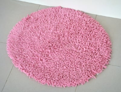 《純棉亮彩》超吸水圓形浴墊2入組(蜜糖紅)(60x60cm)1