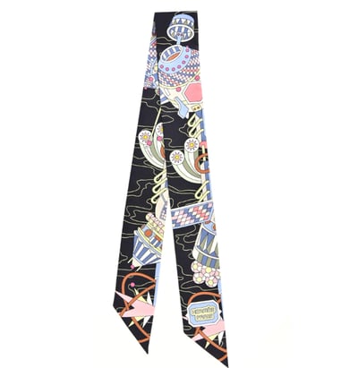 HERMES 愛馬仕Odyssey未來世界 Twilly絲巾1