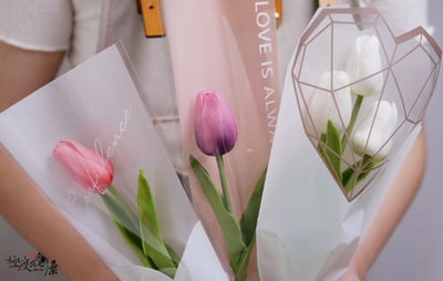 極度花燥永生花乾燥花材專賣店 仿真鬱金香花束袋 大花束 花禮1