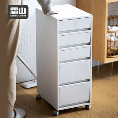 SHIMOYAMA 霜山【日本】無印風移動式五層抽屜置物收納櫃(附分類隔板)1