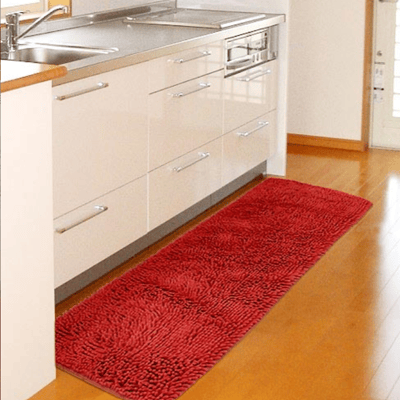 cottonfield 棉花田【精彩】超細纖維雪尼爾防滑走道毯-紅色(45x135cm)1