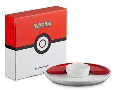 瓷器寶可夢系列精靈球餐盤組 (雪花白/胭脂紅)1